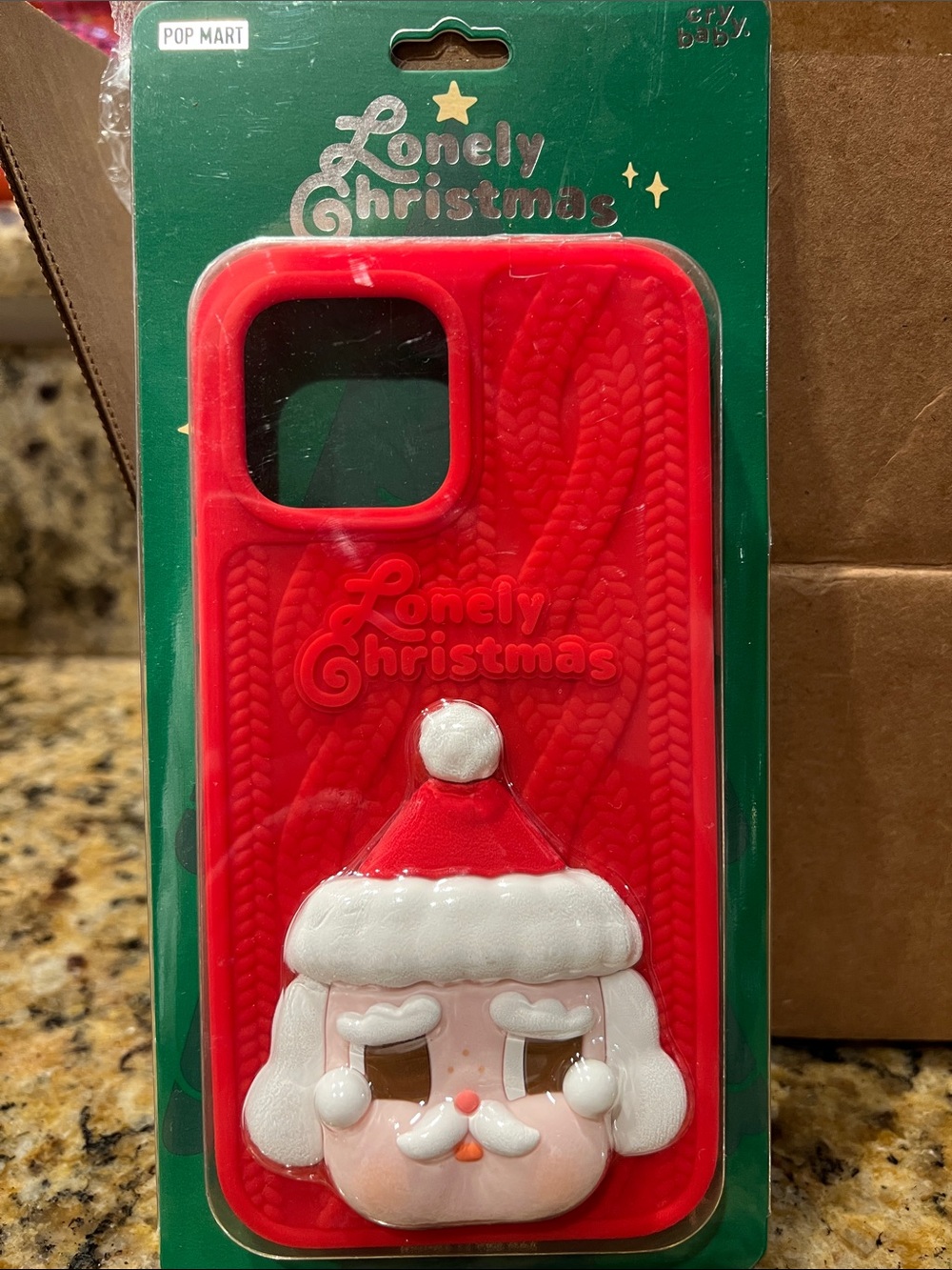 Red 'Lonely Christmas' Santa Silicone iPhone Case iphone 13 ProMax